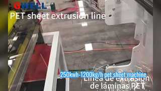 Linia do produkcji arkuszy PET o mocy 250 kWh, 1200 kg/h