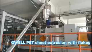 Linia do wytłaczania arkuszy PET, płatki + żywica bez krystalizacji