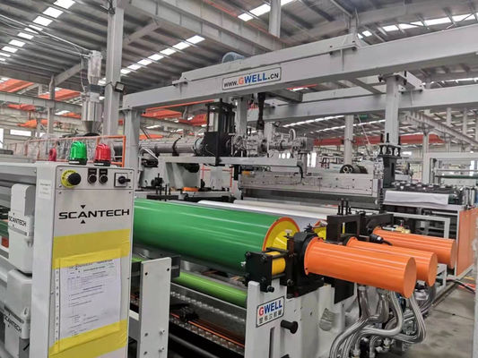 kupować Linia wytłaczania odlewanej folii TPU o pojemności 250 kg/h, szerokości 1000-2000 mm i konstrukcji pojedynczej śruby do rozwijania stabilnej tkaniny online manufacture