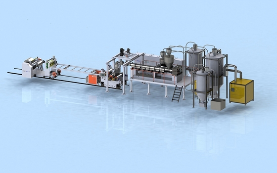 kupować Linia produkcyjna płyt plastikowych PET o dużej wydajności z dwoma śrubami Wysoki moment obrotowy Wysoka wydajność 800-1500 kg/h online manufacture