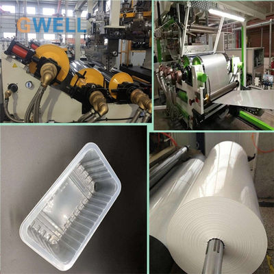 kupować Linia do wytłaczania folii blister z PP z 80% materiału z recyklingu, 4-warstwowa koekstruzja i szerokość 800-1500 mm do termoformowania online manufacture